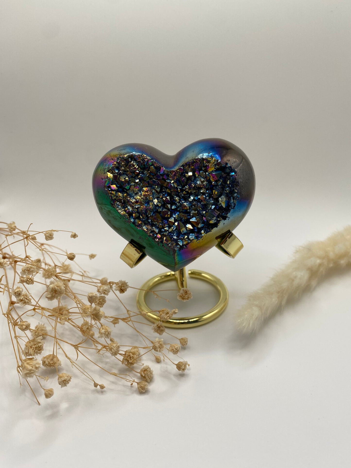 Titanium Aura Herz Amethyst