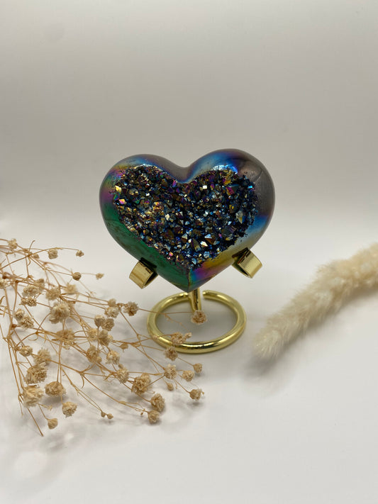 Titanium Aura Herz Amethyst